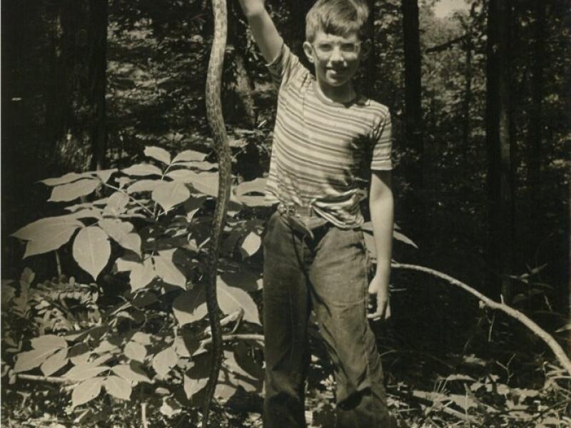 2. Rising Fawn (GA, USA), studying a snake (August 1948).